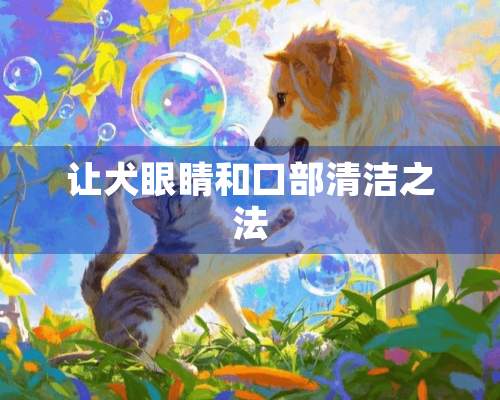 让犬眼睛和口部清洁之法