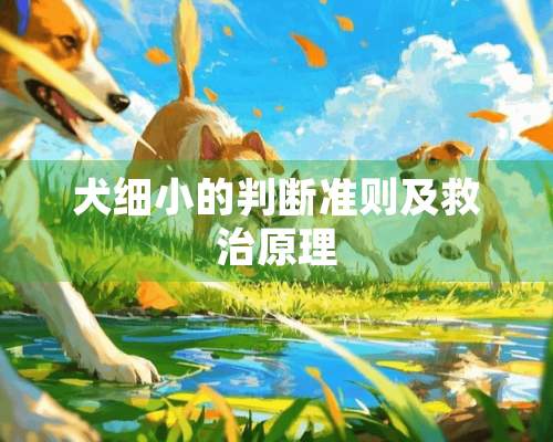 犬细小的判断准则及救治原理