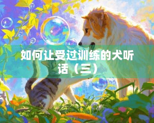 如何让受过训练的犬听话（三）