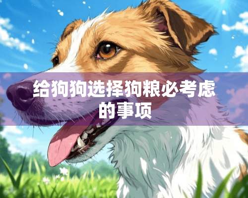 给狗狗选择狗粮必考虑的事项