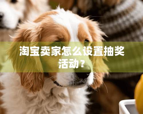 淘宝卖家怎么设置抽奖活动？