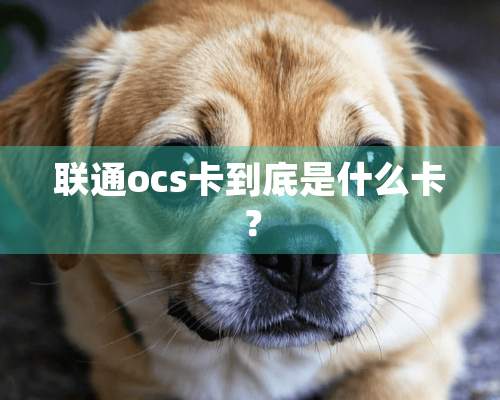 联通ocs卡到底是什么卡？