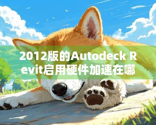 2012版的Autodeck Revit启用硬件加速在哪里设置