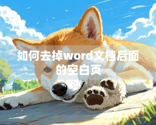 如何去掉word文档后面的空白页