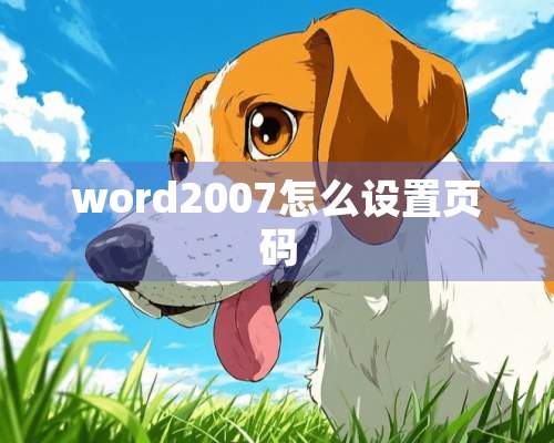 word2007怎么设置页码