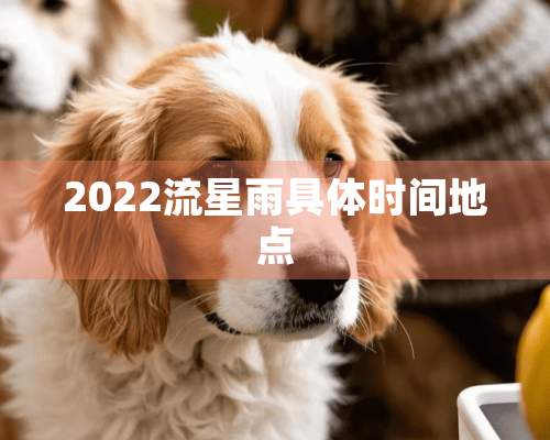 2022流星雨具体时间地点