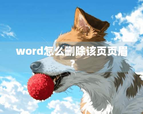 word怎么删除该页页眉？