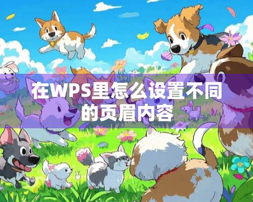 在WPS里怎么设置不同的页眉内容