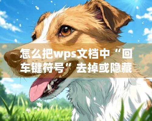 怎么把wps文档中“回车键符号”去掉或隐藏？