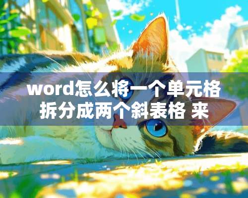 word怎么将一个单元格拆分成两个斜表格 来