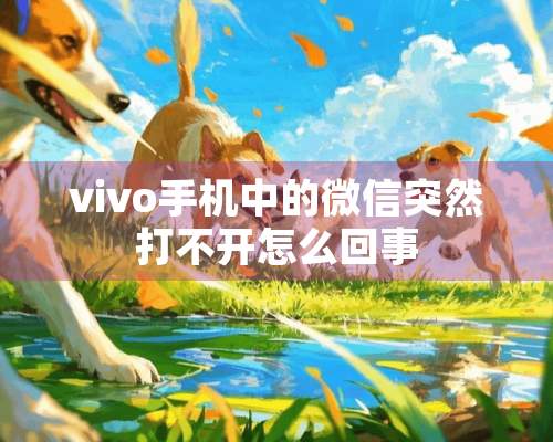 vivo手机中的微信突然打不开怎么回事