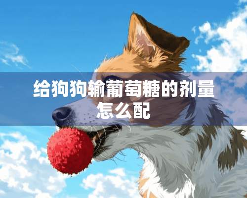 给狗狗输葡萄糖的剂量怎么配