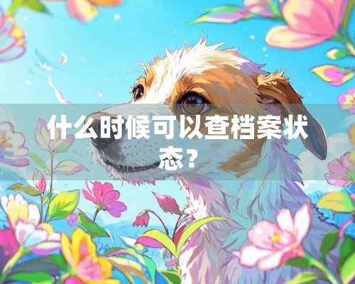 什么时候可以查档案状态？