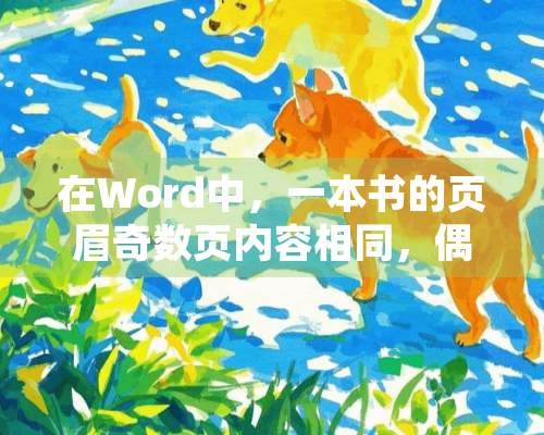 在Word中，一本书的页眉奇数页内容相同，偶数页怎样设置不同内容的页眉？