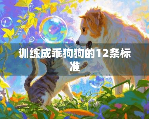 训练成乖狗狗的12条标准