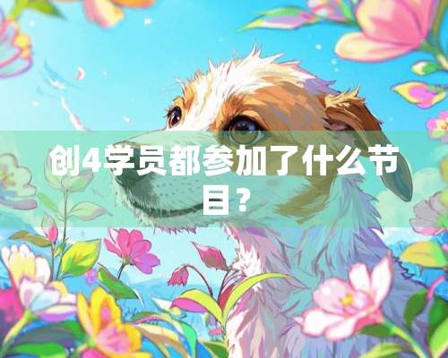 创4学员都参加了什么节目？