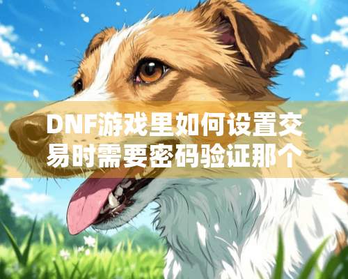 DNF游戏里如何设置交易时需要密码验证那个东西？？