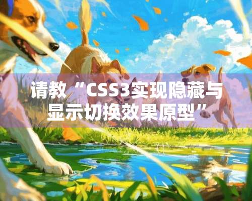 请教“CSS3实现隐藏与显示切换效果原型”