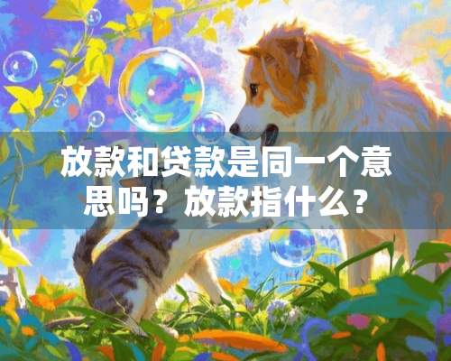 放款和贷款是同一个意思吗？放款指什么？