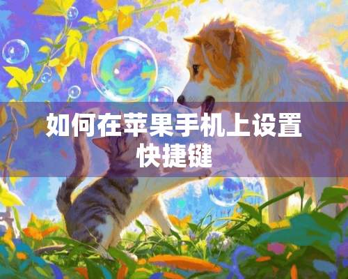 如何在苹果手机上设置快捷键