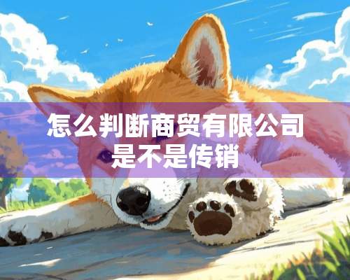 怎么判断商贸有限公司是不是传销