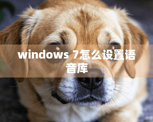 windows 7怎么设置语音库