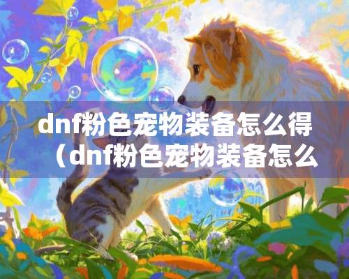 dnf粉色宠物装备怎么得（dnf粉色宠物装备怎么得到）