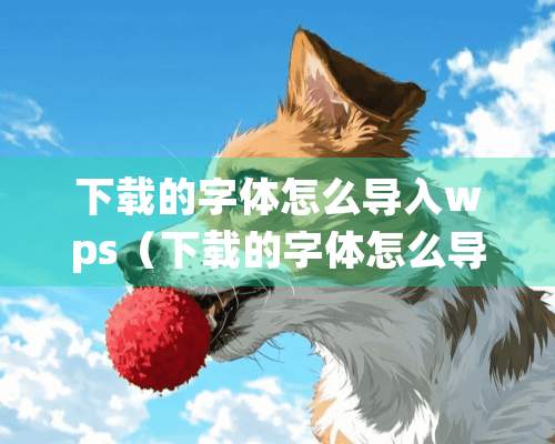 下载的字体怎么导入wps（下载的字体怎么导入ps）