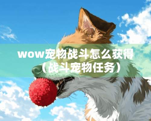 wow宠物战斗怎么获得（战斗宠物任务）