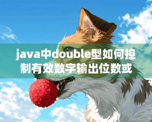 java中double型如何控制有效数字输出位数或精度？