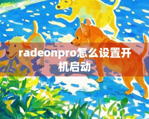 radeonpro怎么设置开机启动