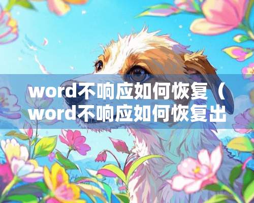 word不响应如何恢复（word不响应如何恢复出厂设置）