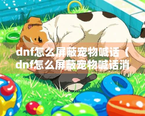 dnf怎么屏蔽宠物喊话（dnf怎么屏蔽宠物喊话消息）