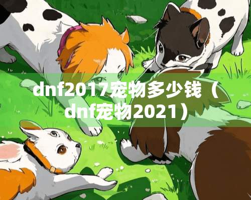 dnf2017宠物多少钱（dnf宠物2021）