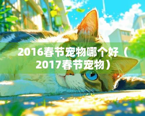 2016春节宠物哪个好（2017春节宠物）