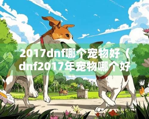 2017dnf哪个宠物好（dnf2017年宠物哪个好）