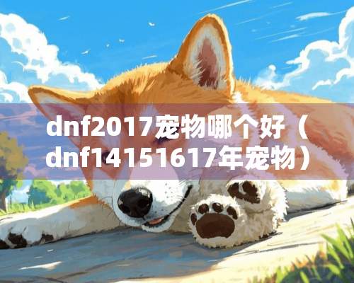 dnf2017宠物哪个好（dnf14151617年宠物）