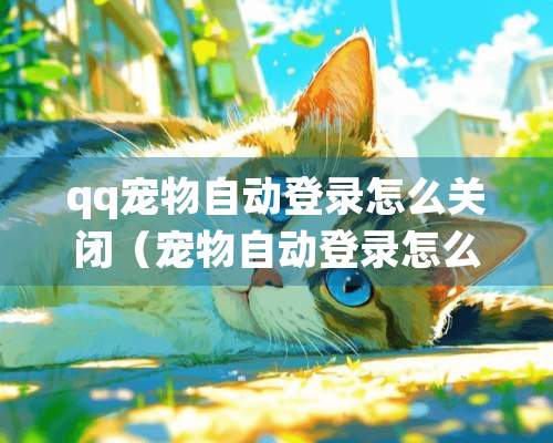 qq宠物自动登录怎么关闭（宠物自动登录怎么关闭不了）