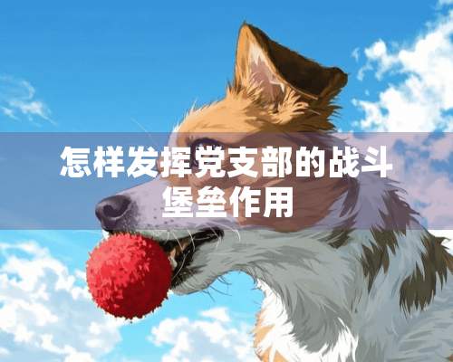 怎样发挥*支部的战斗堡垒作用