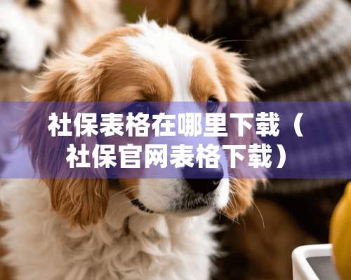 社保表格在哪里下载（社保官网表格下载）